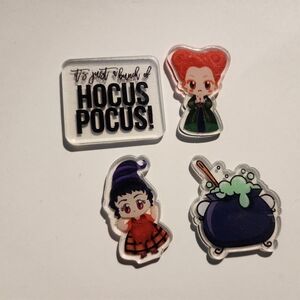 Acrylic Flatback Halloween Witch 4 pc Bag Charms Badge Clip Beaded Pen Crafts 4c